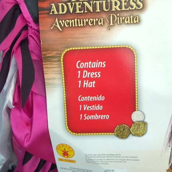 Rubie's Buccaneer Beauty Pirate Costume - Pink and Black - Size 2T NWT - Picture 2 of 4
